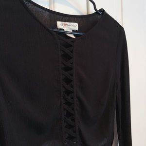 H&M Coachella Collection Black Cropped Long Sleeve